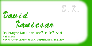 david kanicsar business card